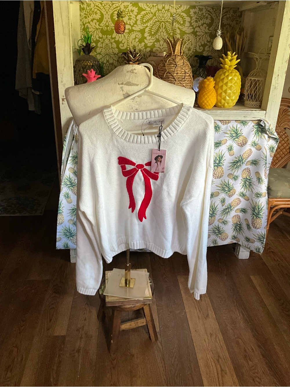 NWT sincerely Jules large cropped Christmas sweater